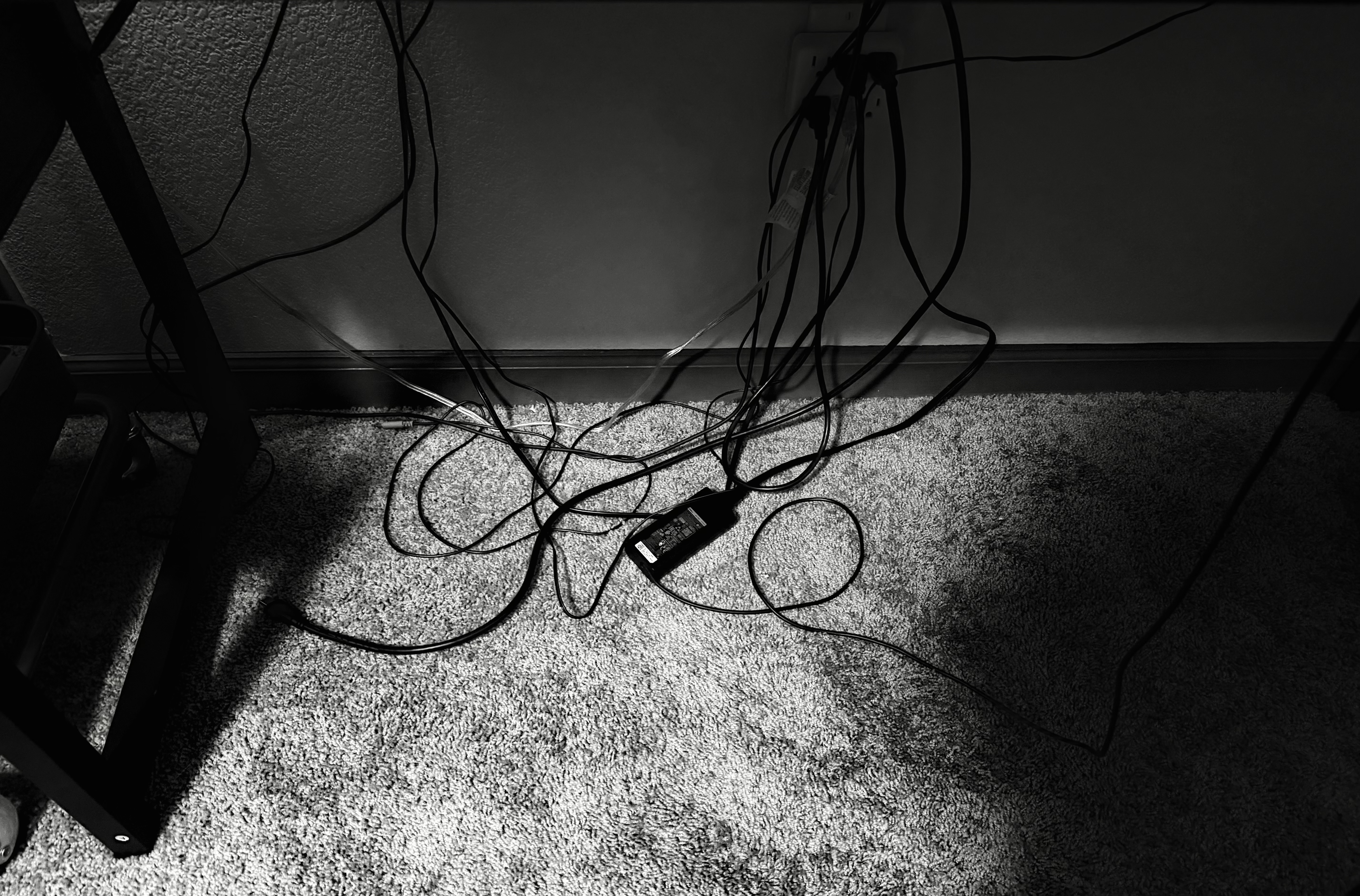 The cables that lay under my desk.