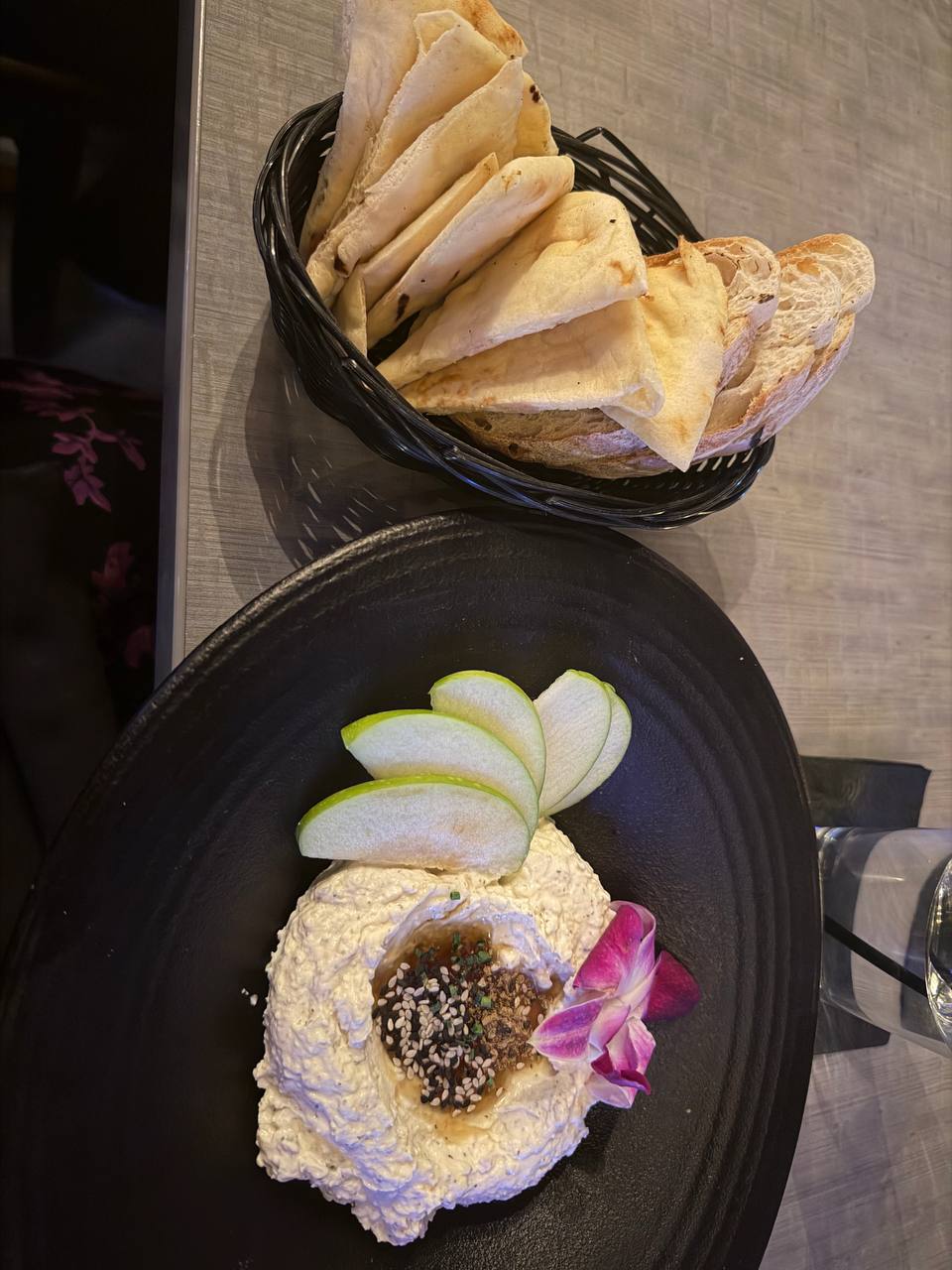 Bread and hummus from Society Restaurant in Tempe.