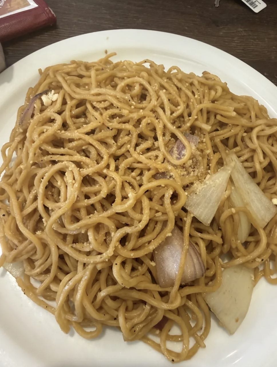 Plate of garlic noodles from Saigon Bistro.