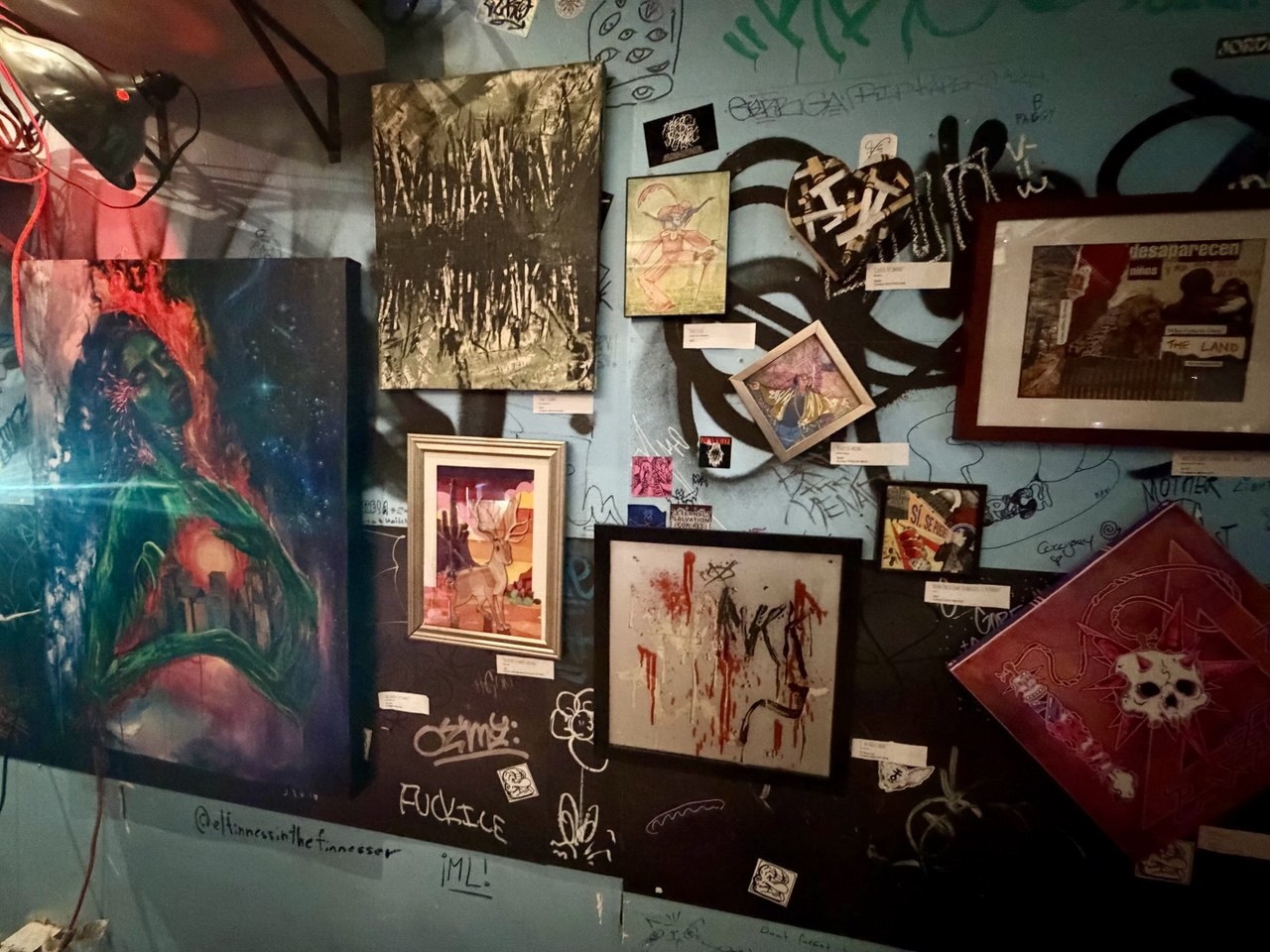 Artwork on the walls of Myspace.