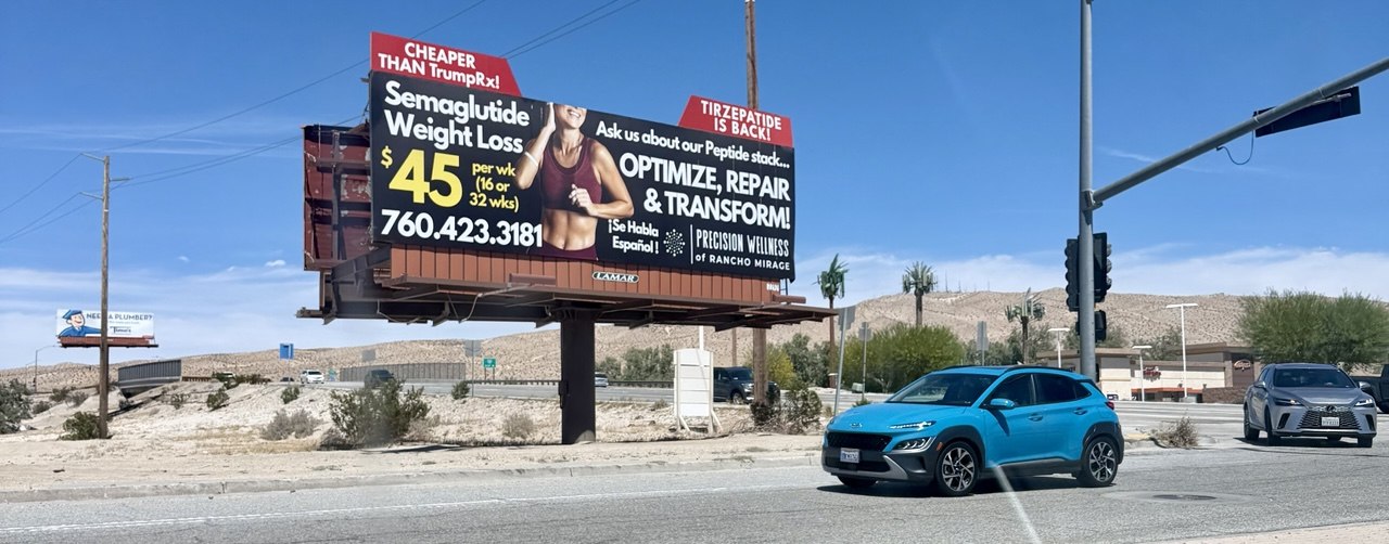 A billboard sign for Ozempic in California.