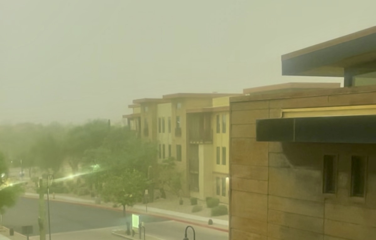 A rainy day in the desert.