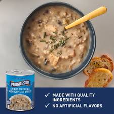 Progresso Barley, Mushroom, Chicken Soup. Very Nasty!