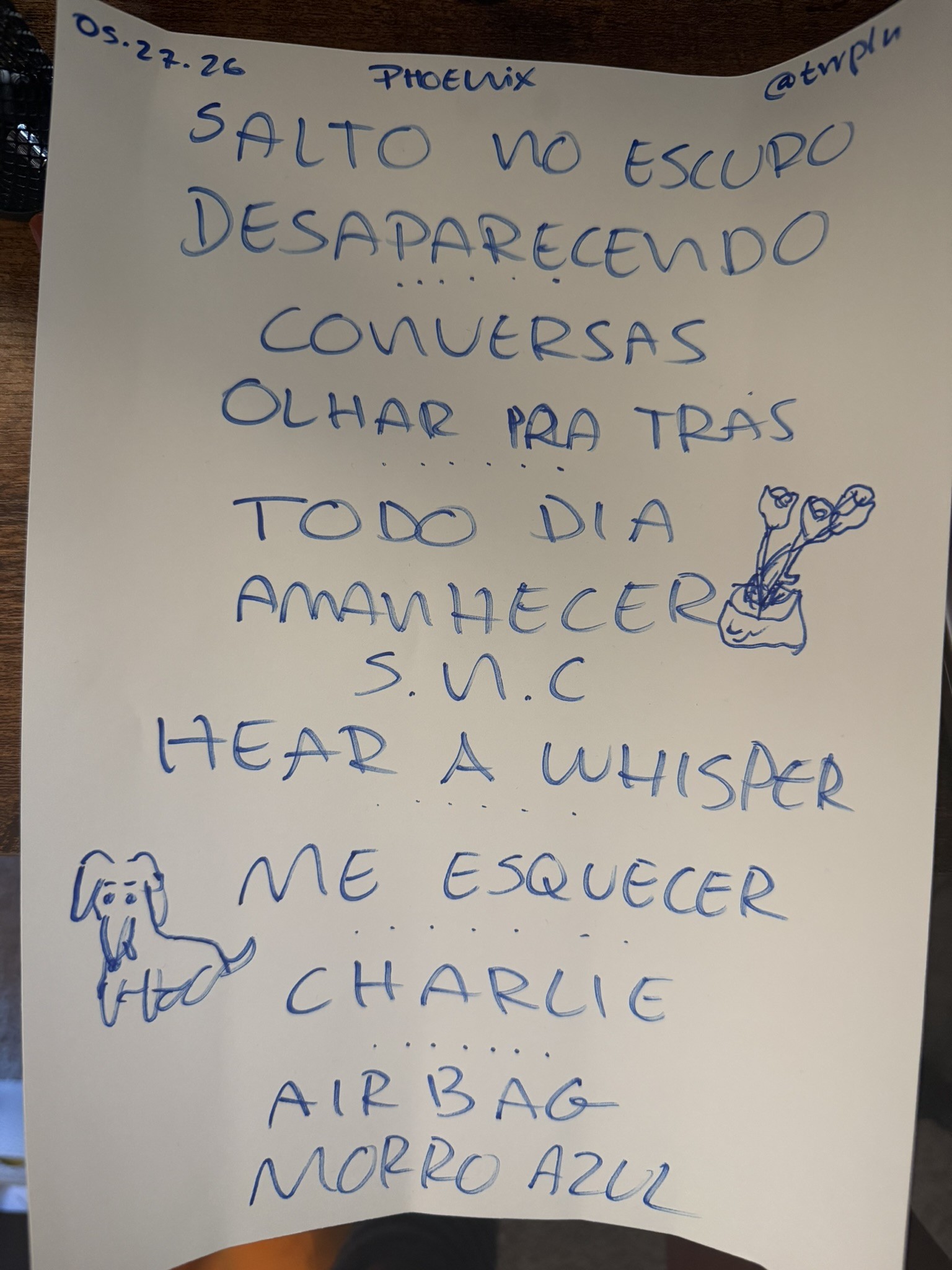 Terraplana setlist from their Phoenix show.
