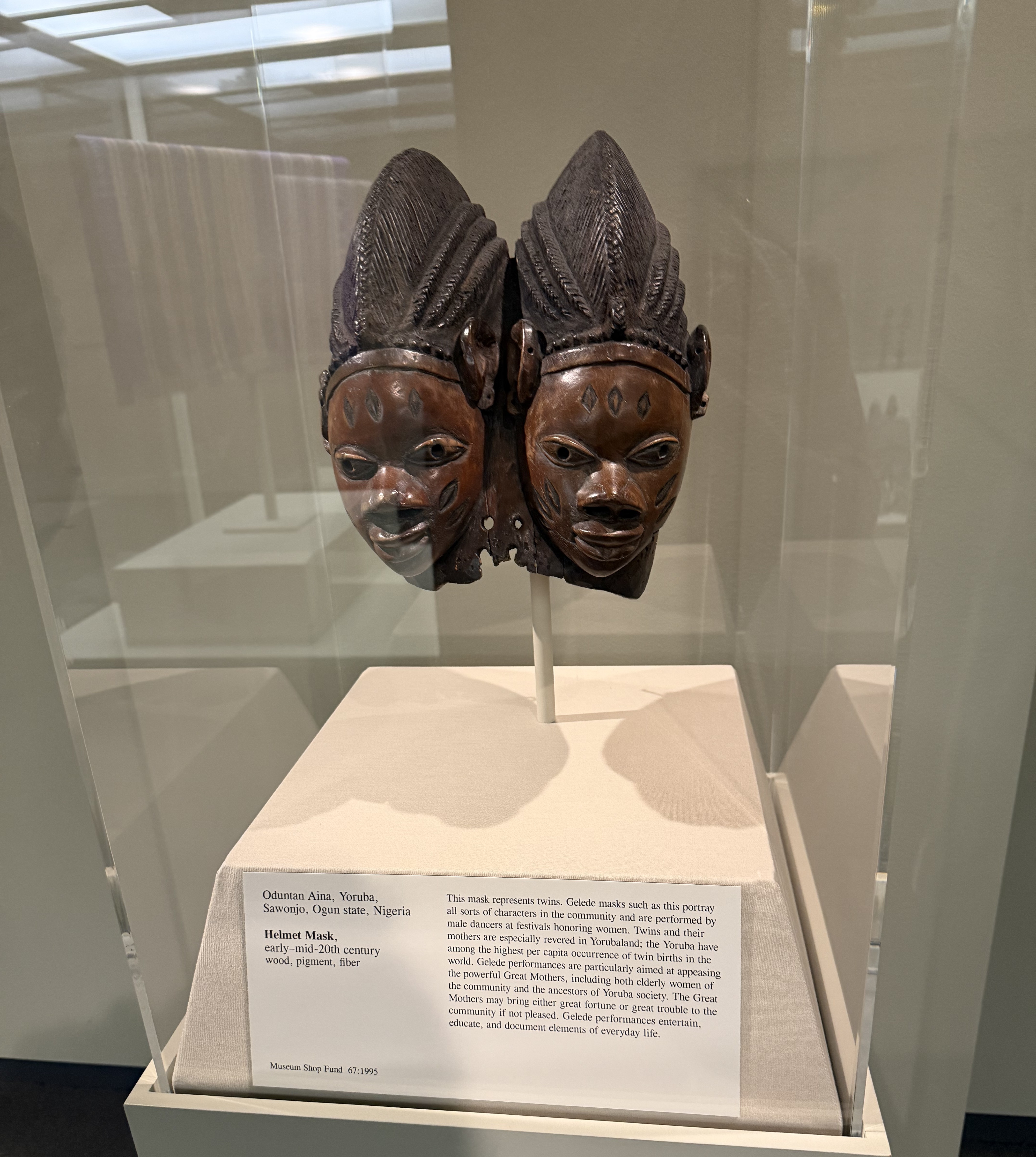 Yoruba mask I saw in the St. Louis Art Museum.
